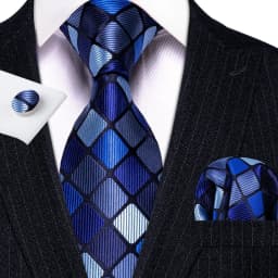 Men Tie Gold Navy Blue Striped Tie 3.4" Jacquard Party Wedding Woven Fashion Designers Necktie For Men silk Business