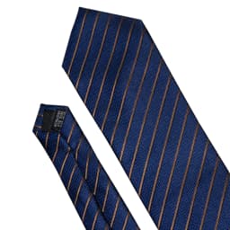 Men Tie Gold Navy Blue Striped Tie 3.4" Jacquard Party Wedding Woven Fashion Designers Necktie For Men silk Business