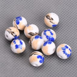10pcs Round 6mm 8mm 10mm 12mm Flower Patterns Ceramic Porcelain Loose Spacer Beads Lot For Jewelry Making DIY Bracelet Findings