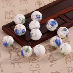 10pcs Round 6mm 8mm 10mm 12mm Flower Patterns Ceramic Porcelain Loose Spacer Beads Lot For Jewelry Making DIY Bracelet Findings