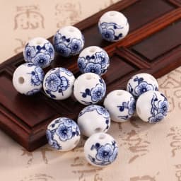10pcs Round 6mm 8mm 10mm 12mm Flower Patterns Ceramic Porcelain Loose Spacer Beads Lot For Jewelry Making DIY Bracelet Findings