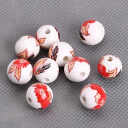 10pcs Round 6mm 8mm 10mm 12mm Flower Patterns Ceramic Porcelain Loose Spacer Beads Lot For Jewelry Making DIY Bracelet Findings