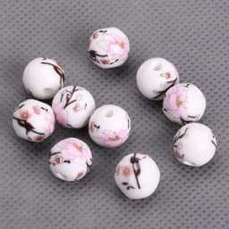 10pcs Round 6mm 8mm 10mm 12mm Flower Patterns Ceramic Porcelain Loose Spacer Beads Lot For Jewelry Making DIY Bracelet Findings