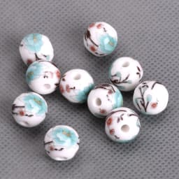 10pcs Round 6mm 8mm 10mm 12mm Flower Patterns Ceramic Porcelain Loose Spacer Beads Lot For Jewelry Making DIY Bracelet Findings