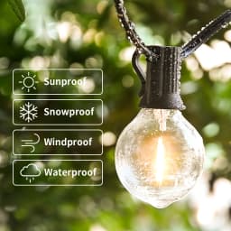 30M LED Fairy String Light Globe Party Garland Light G40 Festoon Light Warm White Wedding Decoration Light For Outdoor Backyard