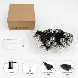 30M LED Fairy String Light Globe Party Garland Light G40 Festoon Light Warm White Wedding Decoration Light For Outdoor Backyard