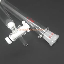 1pcs Lab Glass chromatography column with PTFE piston,sand core glass chromatography column with standard mouth Caliber 24#