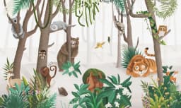 Milofi custom 3D large wallpaper mural hand-painted Nordic forest small animal kindergarten jungle sticker background wall