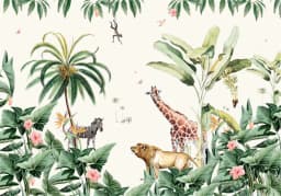 Milofi custom 3D large wallpaper mural hand-painted Nordic forest small animal kindergarten jungle sticker background wall