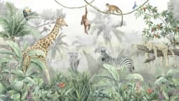 Milofi custom 3D large wallpaper mural hand-painted Nordic forest small animal kindergarten jungle sticker background wall