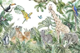 Milofi custom 3D large wallpaper mural hand-painted Nordic forest small animal kindergarten jungle sticker background wall