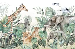 Milofi custom 3D large wallpaper mural hand-painted Nordic forest small animal kindergarten jungle sticker background wall