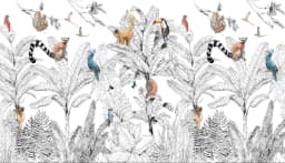 Milofi custom 3D large wallpaper mural hand-painted Nordic forest small animal kindergarten jungle sticker background wall