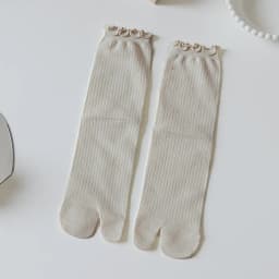 Women'S Flip Flop Sandal Split Toe Socks Agaric edge Solid Color Women Split 2 Toe Foot Finger Cotton Socks Warm Mid Tube Socks