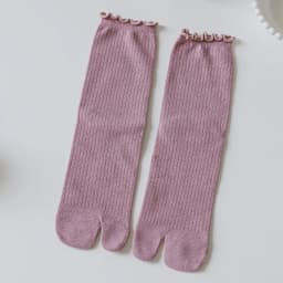 Women'S Flip Flop Sandal Split Toe Socks Agaric edge Solid Color Women Split 2 Toe Foot Finger Cotton Socks Warm Mid Tube Socks