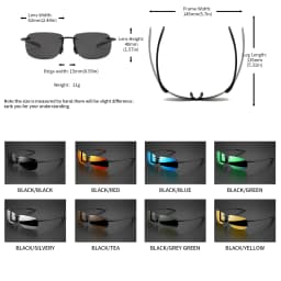 Ultra Light 11g TR90 Frameless Polarized Sunglasses - Flexible & Comfort Fit, Square Shape for Driving, Fishing, Outdoor