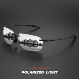 Ultra Light 11g TR90 Frameless Polarized Sunglasses - Flexible & Comfort Fit, Square Shape for Driving, Fishing, Outdoor
