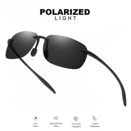 Ultra Light 11g TR90 Frameless Polarized Sunglasses - Flexible & Comfort Fit, Square Shape for Driving, Fishing, Outdoor
