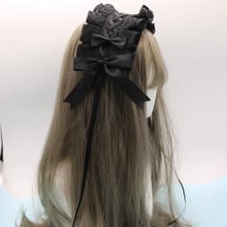 2024 Lolita Lace Gothic Bowknot Sweet Hair Hoop Anime Maid Cosplay Headband Flower Headwear Accessory Wholesale