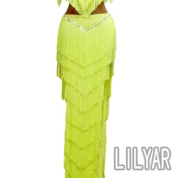 New Latin Dance Competition Costumes Skirt Performing Dress Rhinestones Adult Customize Children Purple Tassel Skirt