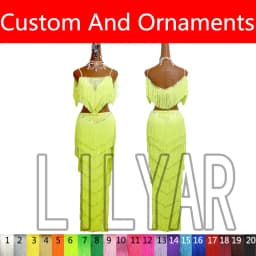 New Latin Dance Competition Costumes Skirt Performing Dress Rhinestones Adult Customize Children Purple Tassel Skirt