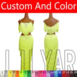 New Latin Dance Competition Costumes Skirt Performing Dress Rhinestones Adult Customize Children Purple Tassel Skirt