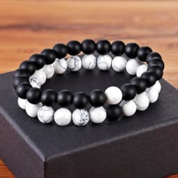 XQNI Various Combination Styles Beaded Bracelets For Men & Women For Couples Jewelry Stretch Elastic Rope DIY Birthday Gift Box