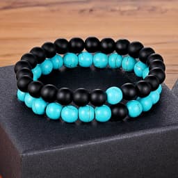XQNI Various Combination Styles Beaded Bracelets For Men & Women For Couples Jewelry Stretch Elastic Rope DIY Birthday Gift Box