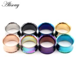 Alisouy 2pcs Ear Plug Kit Surgical Steel No-Screw Fit Ear Gauges Tunnel Expander Body Piercing Flare Earrings Plugs Stretching