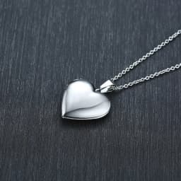 Vnox Light Heart Locket Pendants for Women Men Openable Photo Frame Glossy Stainless Steel Necklaces Family Love Collar