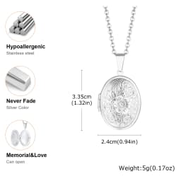 Vnox Light Heart Locket Pendants for Women Men Openable Photo Frame Glossy Stainless Steel Necklaces Family Love Collar