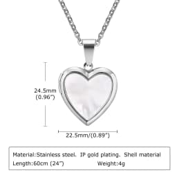 Vnox Light Heart Locket Pendants for Women Men Openable Photo Frame Glossy Stainless Steel Necklaces Family Love Collar