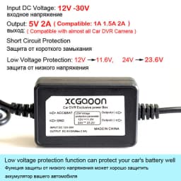 DC 12V to 5V 2A 3.1M Car Charge Cable Mini / Micro / Type-C USB Hardwire Cord Auto Charging for Dash Cam Camcorder Vehicle DVR