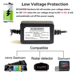 DC 12V to 5V 2A 3.1M Car Charge Cable Mini / Micro / Type-C USB Hardwire Cord Auto Charging for Dash Cam Camcorder Vehicle DVR