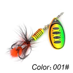 FTK Spinner Bait 7.5g 12g 17.5g Hard Spoon Bass Lures Metal Fishing Lure With Feather Treble Hooks For Pike Fishing