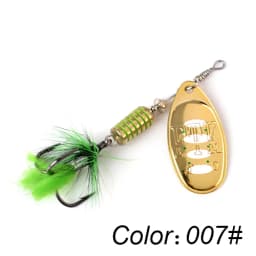 FTK Spinner Bait 7.5g 12g 17.5g Hard Spoon Bass Lures Metal Fishing Lure With Feather Treble Hooks For Pike Fishing