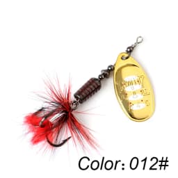 FTK Spinner Bait 7.5g 12g 17.5g Hard Spoon Bass Lures Metal Fishing Lure With Feather Treble Hooks For Pike Fishing
