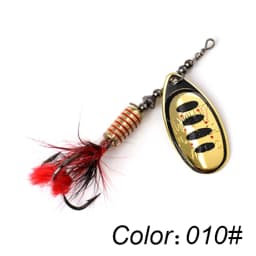 FTK Spinner Bait 7.5g 12g 17.5g Hard Spoon Bass Lures Metal Fishing Lure With Feather Treble Hooks For Pike Fishing