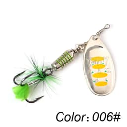 FTK Spinner Bait 7.5g 12g 17.5g Hard Spoon Bass Lures Metal Fishing Lure With Feather Treble Hooks For Pike Fishing