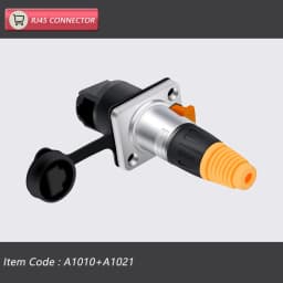 10pcs/5sets 8p8c RJ45 Waterproof Connector,Orange&Black, Panel Mount+Wire Connector, RJ45 Ethernet/Network Connector, IP65 Level