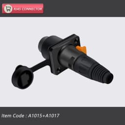 10pcs/5sets 8p8c RJ45 Waterproof Connector,Orange&Black, Panel Mount+Wire Connector, RJ45 Ethernet/Network Connector, IP65 Level