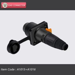 10pcs/5sets 8p8c RJ45 Waterproof Connector,Orange&Black, Panel Mount+Wire Connector, RJ45 Ethernet/Network Connector, IP65 Level