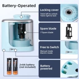 Tenwin Electric Auto Pencil Sharpener Safe Student Helical Steel Blade Sharpener for Artists Kids Adults Colored Pencils
