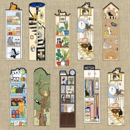 30PCS Cat Scene Bookmark Cartoon Cute Reading Page Book Label Decoration Student Creative Gift DIY