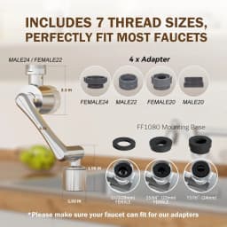 ALTHY Faucet Extender Water Filter, Sink Splash-proof 1080° Rotating Tap Aerator,Reduce Lead Chlorine Odor, 2 Water Spray Modes