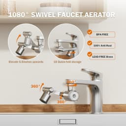 ALTHY Faucet Extender Water Filter, Sink Splash-proof 1080° Rotating Tap Aerator,Reduce Lead Chlorine Odor, 2 Water Spray Modes