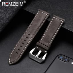Genuine Leather Watchband Bracelet Black Blue Brown Vintage Matte Watch Strap For Women Men 18mm 20mm 22mm 24mm Wrist Band