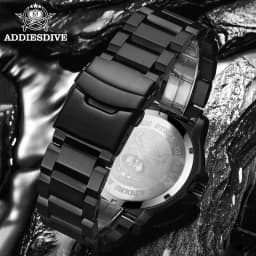 ADDIESDIVE Luxury Men's Quartz Watch Outdoor Sports Luminous Tube Analog Watch 50m Waterproof Stainless Steel Strap Orange Black