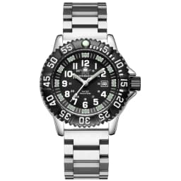 ADDIESDIVE Luxury Men's Quartz Watch Outdoor Sports Luminous Tube Analog Watch 50m Waterproof Stainless Steel Strap Orange Black