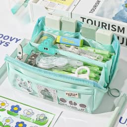 10-tier Card-pibara High-capacity Transparent Pen Bag with Beautiful Appearance, Multi-functional Pencil Case for Children